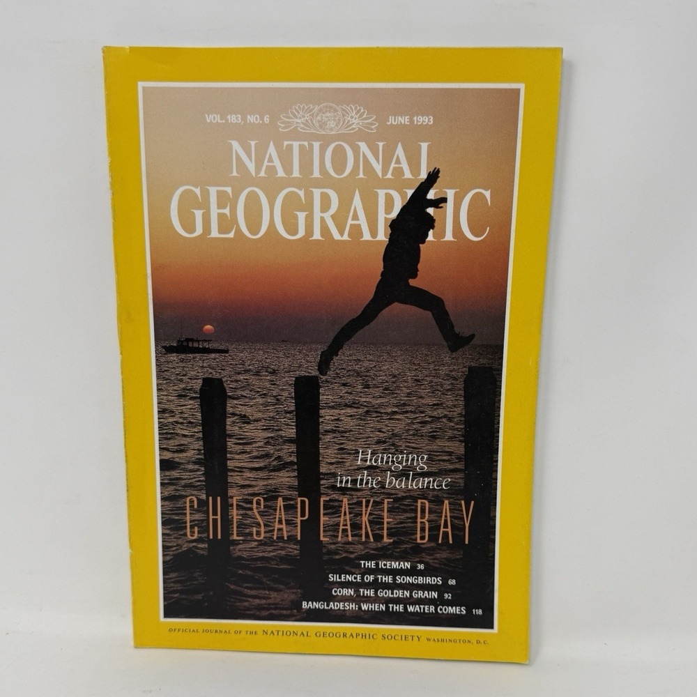 National Geographic Magazine Vintage June 1993 - Chesapeake Bay Iceman Songbirds
